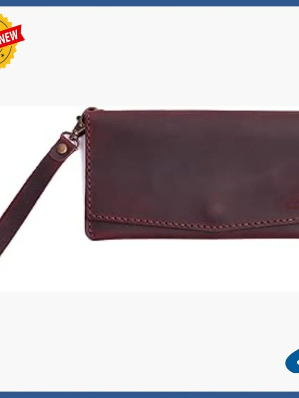 Handmade Leather Wristlet Wallet Fits Phone 6 Card Slots Slim Organizer